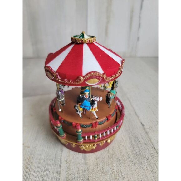 Mr Christmas mini wind up Carousel Here Comes Santa Claus - Picture 4 of 10
